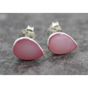 S925 sterlingsølv ørestik-103, lys rød perlemor