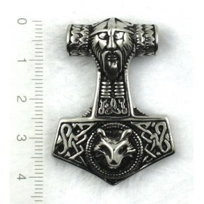 Thors hammer-13, 316L stål, str. 38x45mm