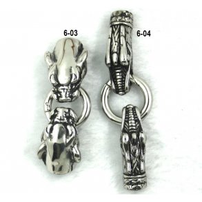 6-03 og 6-04, stållås til 6mm læder snore.