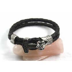 5-05, st&aring;l l&aring;s til 2stk. 5mm l&aelig;der snore.