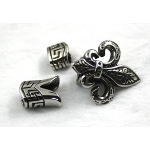 5-08, stål lås til 2stk. 5mm læder snore.