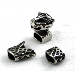 5-12, stållås til 2stk. 5mm læder snore.