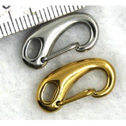 lille st&aring;l knytte l&aring;s i guld og s&oslash;lv, 20mm.