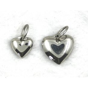 stål charms-7,  vedhæng hjerte. 