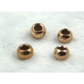 stål charms 4-002, 4mm hul. 4stk./pk. rosa guld.