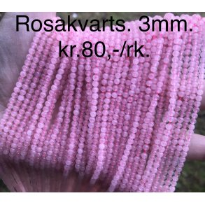Rosakvarts. 3mm. 