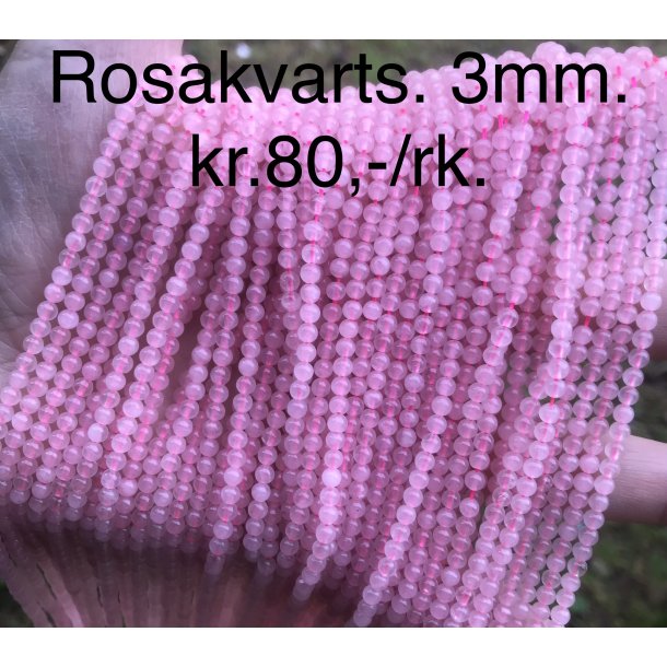 Rosakvarts. 3mm. 