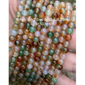 Agat regnbue 6mm. Ca.38cm. 
