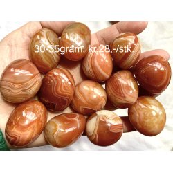 Sukkekogt karneol 30-35gram./stk. 