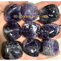 Ametyst lommesten. 20-25gram. 