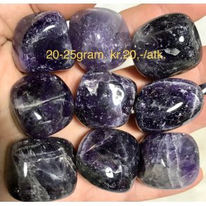 Ametyst lommesten. 20-25gram. 
