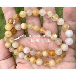 Golden healer armbnd. 4,6,8mm perle. 16-20cm. Frit valg.