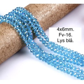 4x6mm. Facet krystal glas perle fv-16