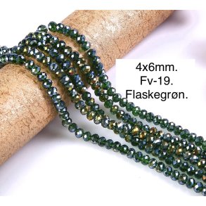4x6mm. Facet krystal glas perle fv-19