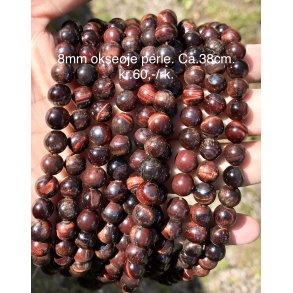 Okseje perle. 8mm. Ca.38cm. 