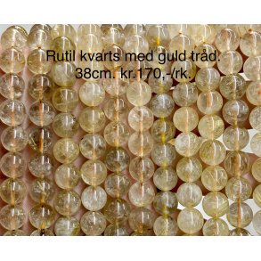 Rulti kvarts med guld trd. 8mm. 