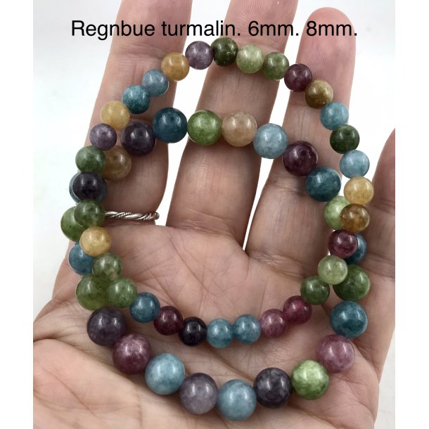 Turmalin regnbue. 6,8mm. 16-20cm. 