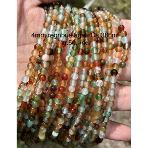 Agat regnbue 4mm. Ca.38cm. 