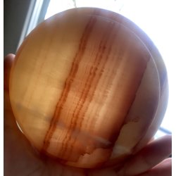 Gul calcit skl/skebr. Ca. 450gram. 12cm. 