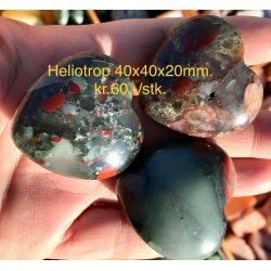 Heliotrop hjerte. 40x40x20mm. 