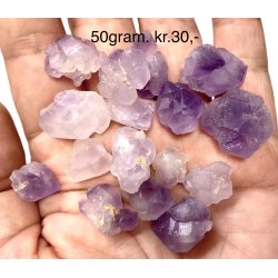 Natur r sm ametyst tand (3-5gram). 50gram/pose. 