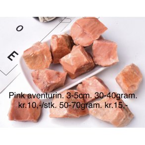 Natur r Pink aventurin. Ca. 60gram. 