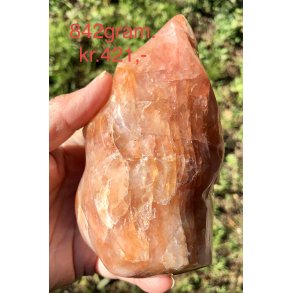 Hematoid kvarts / ild kvarts flamme, 842gram. 