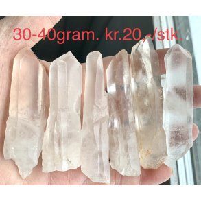 R bjergkrystal stav, 30-40gram. 