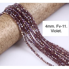 4mm. Spids facet krystal glas perle Fv-11. 