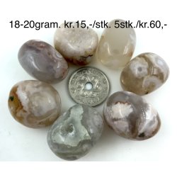 Blomster agat lommesten 18-20gram. Pris pr. Stk. 