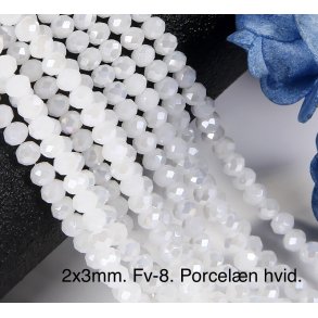 2x3mm. Facet krystal glas perle. Fv-8