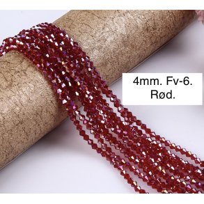 4mm. Spids facet krystal glas perle Fv-6. 