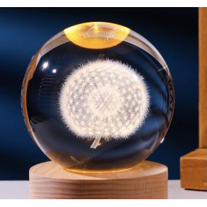 Krystal glas lampe med motiv, 6cm kugle-13