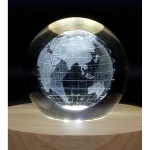 Krystal glas lampe med motiv, 6cm kugle-3