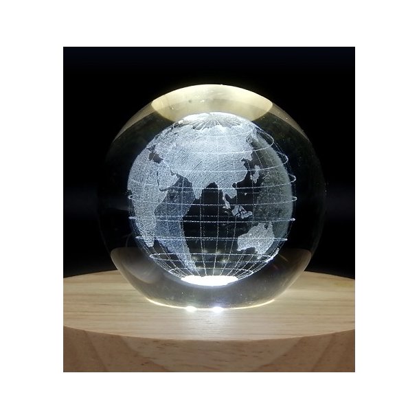 Krystal glas lampe med motiv, 6cm kugle-3