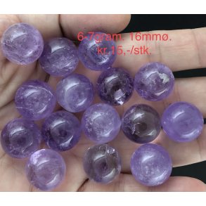 Ametyst sm kugle. 6-7gram. 16mm. 