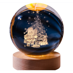 Krystal glas lampe med motiv, 6cm kugle-16