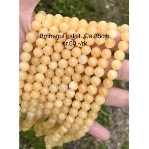 Calcit gul. 8mm. Ca.38cm. 