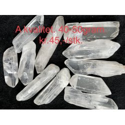 A kvalitet R slebet bjergkrystal stav, 40-50gram. 