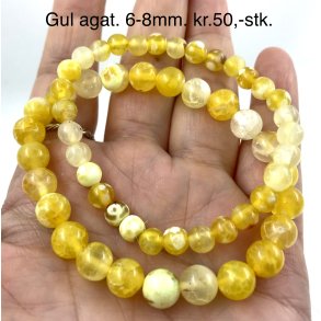 Agat gul. 6,8mm. 16-20cm. 