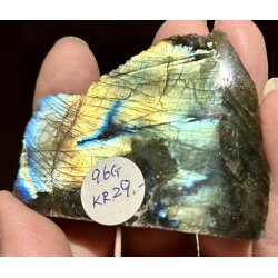 Labradorit 1/2 poleret og 1/2 r�, 96gram. 