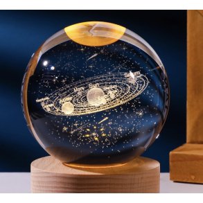 Krystal glas lampe med motiv, 6cm kugle-5