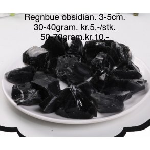 Natur r Regnbue obsidian. Ca. 60gram. 