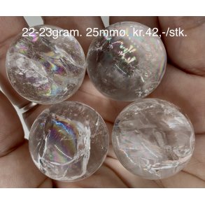Sm regnbue bjergkrystal kugle 22-23gram. 25mm. 