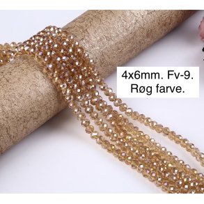 4x6mm. Facet krystal glas perle fv-9