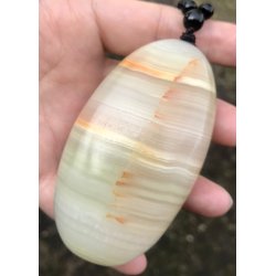 Gr�n calcit h�ndstykke. Ca.200gram. 9cm.