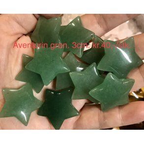 Grn aventurin stjerne 3x3cm. 