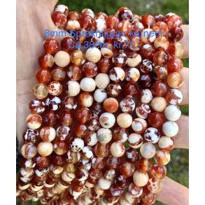 Spkhugger karneol perle. 8mm. Ca.38cm. 