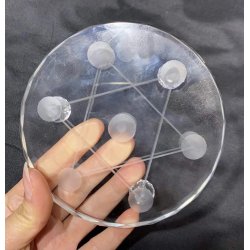 Krystal glas 7 stjerne reiki plade-20cm