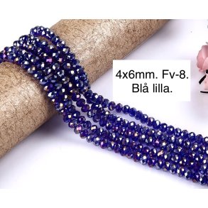 4x6mm. Facet krystal glas perle fv-8